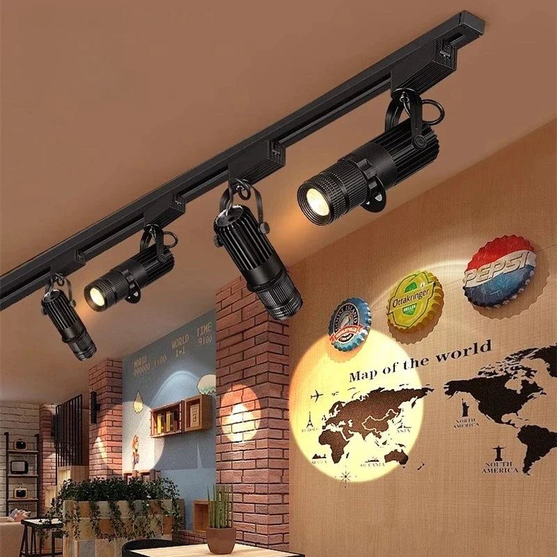 Afralia™ Zoom LED Track Lights: Adjustable Focus Ceiling Spotlights for Picture Gallery & Theater.