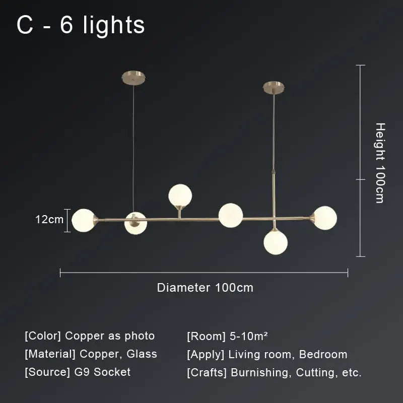 Afralia™ Copper Ceiling Chandelier for Home Decor Lighting