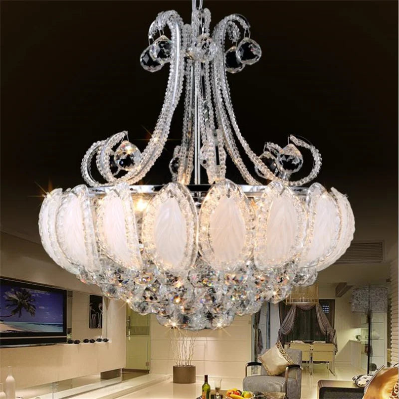 Afralia™ Crystal Chandelier LED Ceiling Lighting for Living Room Bedroom Kitchen Hallway