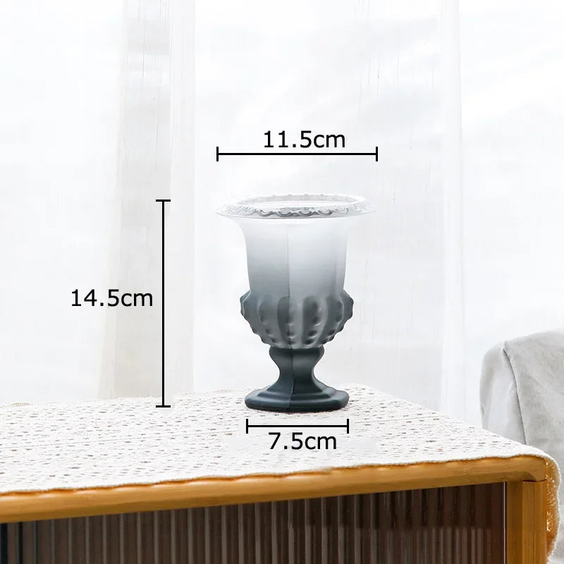 Afralia™ Matte Glass Goblet Vase for Hydroponics Flowers Desk Decor
