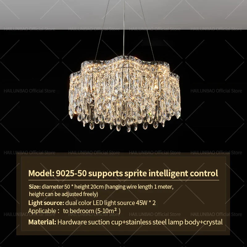 Afralia™ Crystal Chandelier Modern Luxury Light for Living Room, Dining, Bedroom - 2024 New