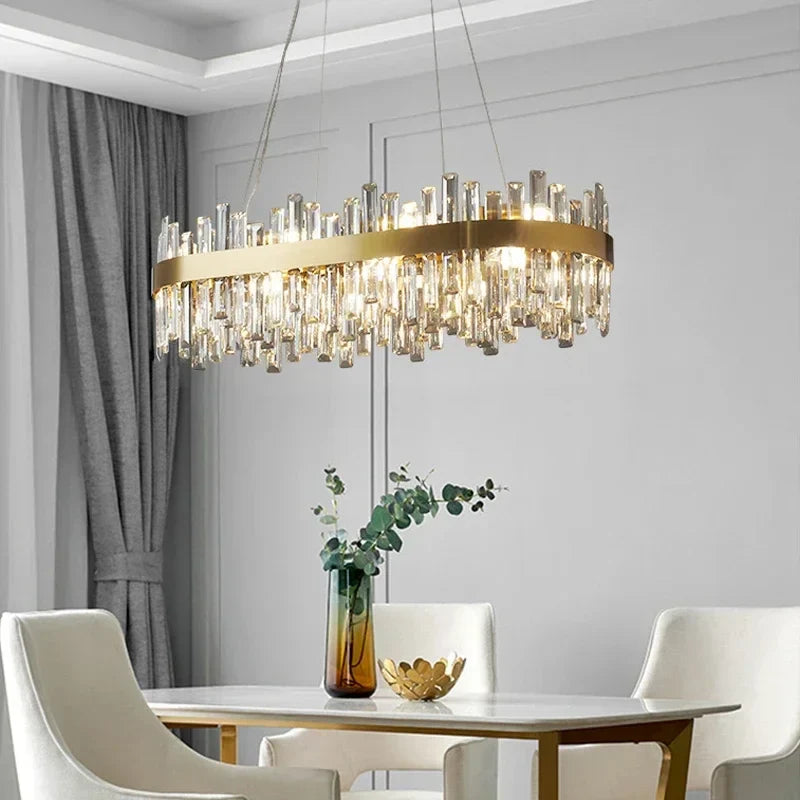 Afralia™ Crystal Pendant Chandeliers - Luxury LED Lighting for Home, Dining, Living Room