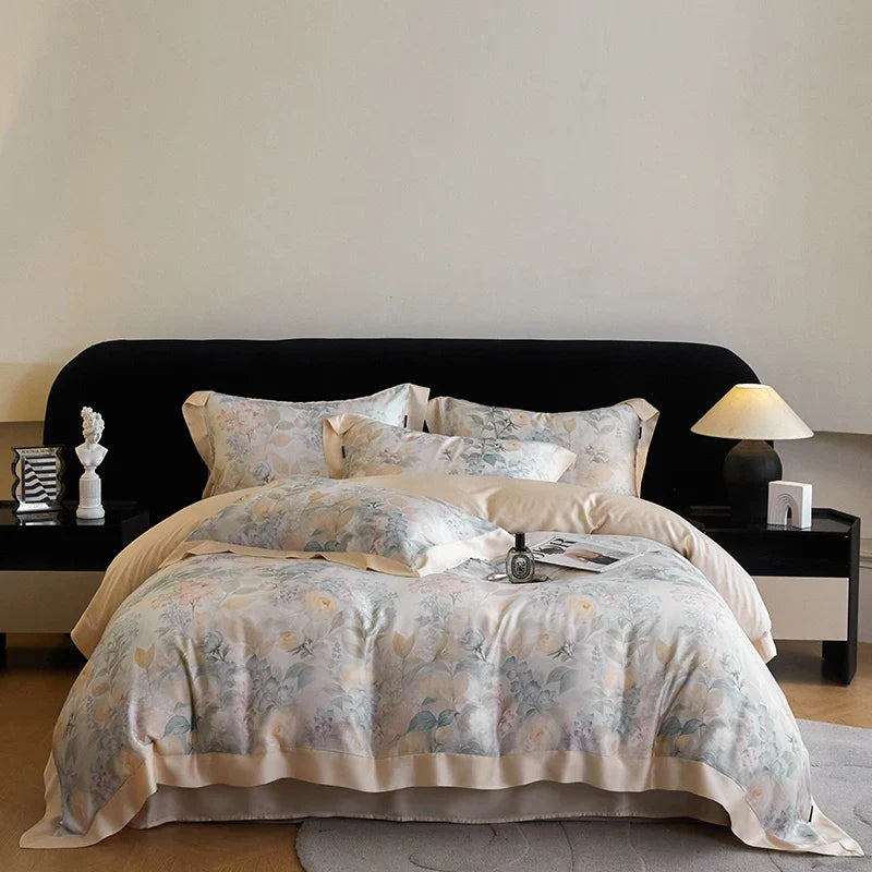 Afralia™ Eucalyptus Fiber Flowers Print Bedding Set - Soft Silky Cool Feel
