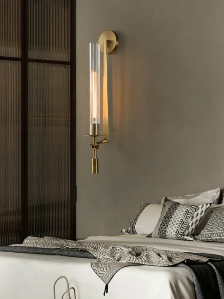 Afralia™ Modern Brass LED Wall Sconce for Aisle Bedroom Living Room Decoration