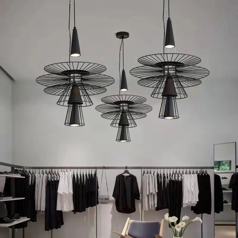Afralia™ Iron Mesh Gravity Suspension Lamp in Black - Industrial Pendant for Home Décor