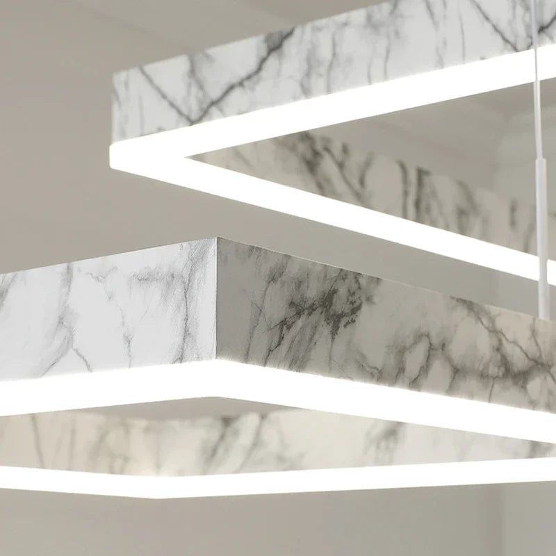 Afralia™ Square Marble Chandelier: Nordic Modern Living Room Pendant Light & Dining Lamp