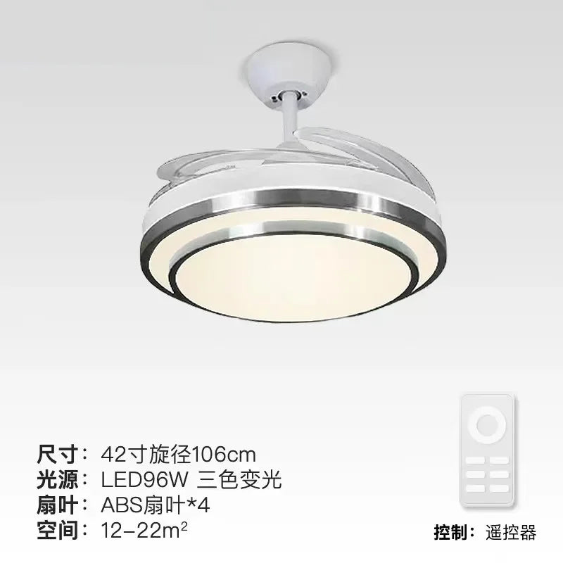 Afralia™ 42" Retractable LED Ceiling Fan, Remote Control, Modern Design