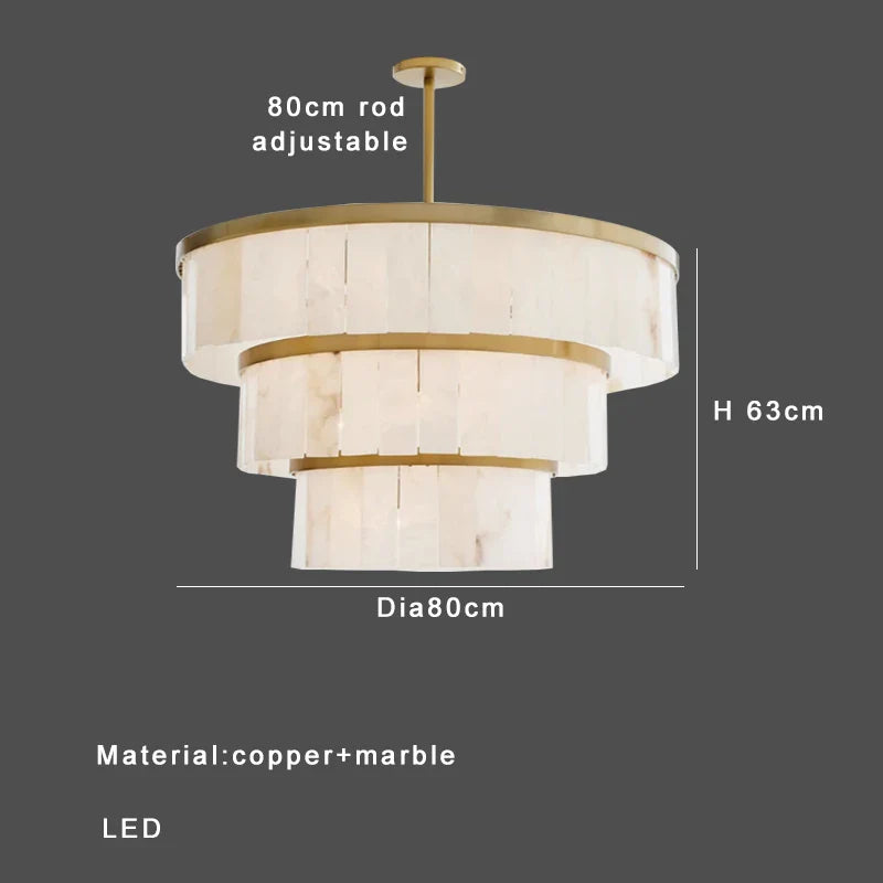 Afralia™ Gold Marble Ceiling Pendant Light Round Elegant Luxury Hanging Lamp