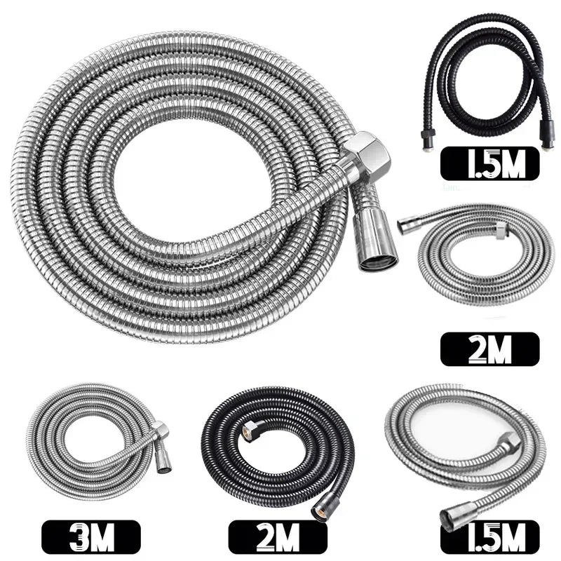 Afralia™ High Density Shower Head Hose 1.5m 2m 3m - Flexible Water Pipe for Bathroom