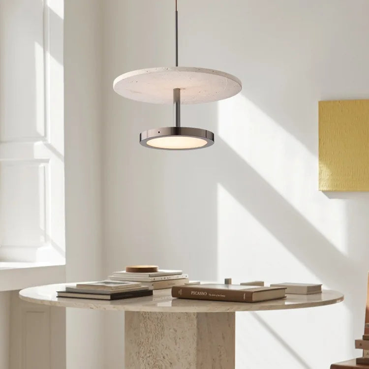 Afralia™ Black Stone Pendant LED Chandelier for Elegant Home Décor