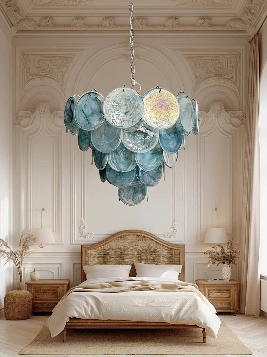 Afralia™ Mulano Glass LED Ceiling Chandelier in Green Blue Pink - Elegant Art Decoration