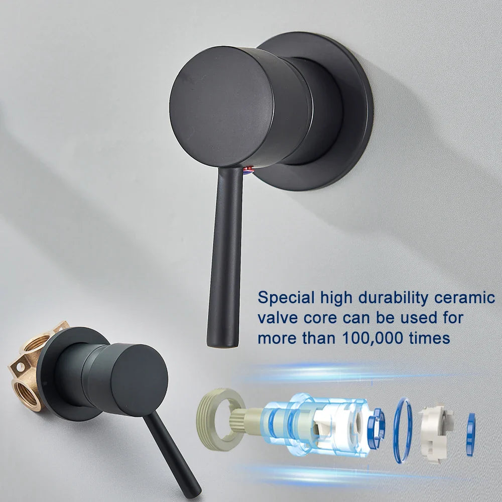 Afralia™ Gold Wall Mounted Basin Faucet with 360° Rotation - Dual Hole Mixer Tap