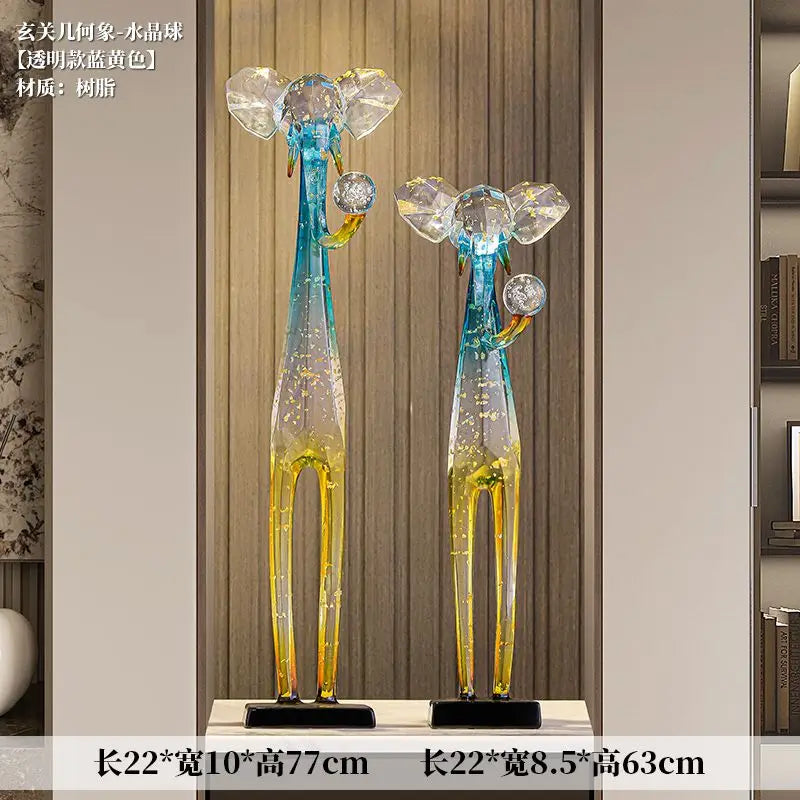 Afralia™ Elephant Floor Decoration Sculpture Living Room TV Cabinet Ornament Figurine