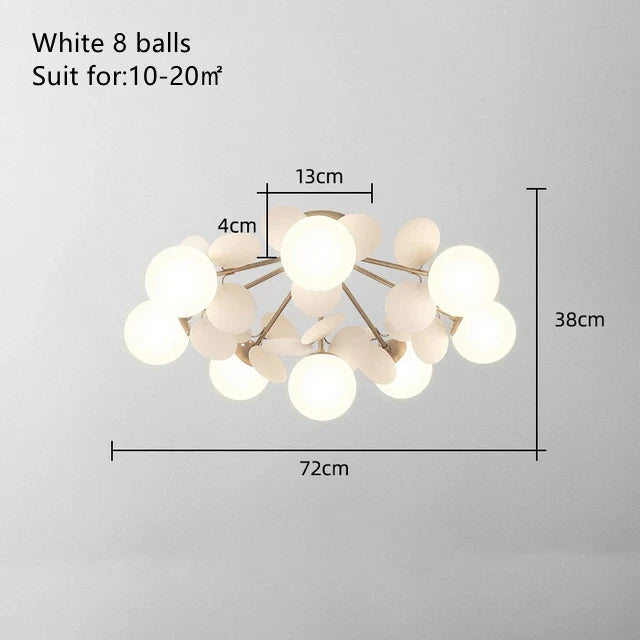 Afralia™ Kids LED Ceiling Light: Iron Sheet Glass Chandelier