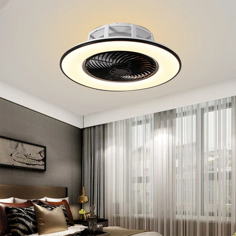 Afralia™ LED Remote Control Chandelier Ceiling Fan Light for Bedroom Living Room