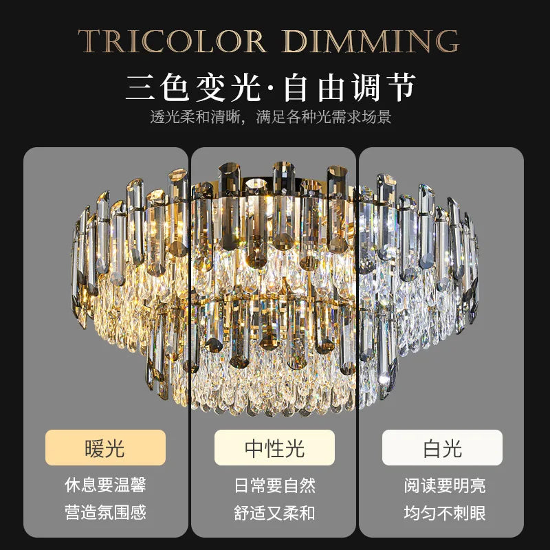 Afralia™ Modern Crystal Ceiling Lamp | Luxury Bedroom & Living Room Gold Light Fixtures