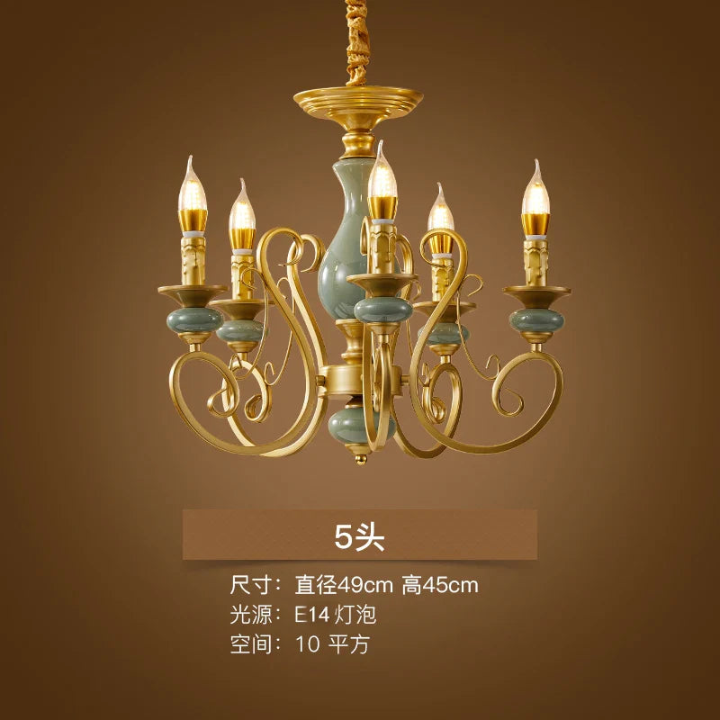 Afralia™ Retro Rustic Candle Pendant Light for Dining Bedroom Study Living Room