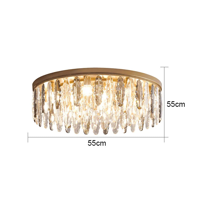 Afralia™ Crystal Ceiling Chandelier LED Lighting for Modern Minimalist Light Luxury Living Room