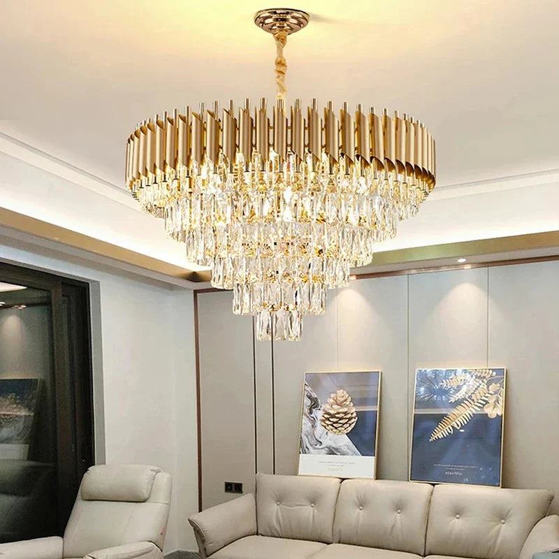 Afralia™ Modern Crystal Ceiling Chandelier LED Pendant Lamp for Home Decor Lighting