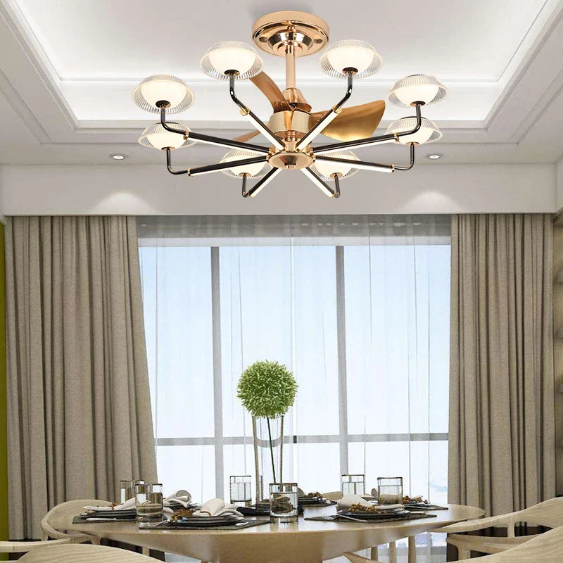 Afralia™ Tropics Fan Light Chandelier: Modern Simple Indoor Ceiling Board Summer Breeze Coastal Design