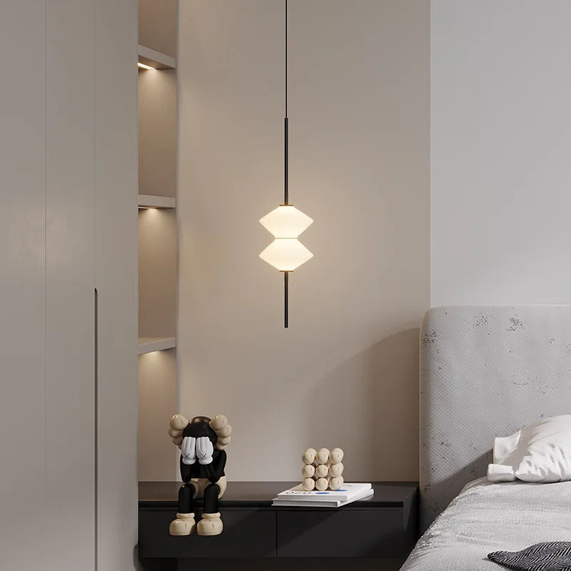 Afralia™ Modern White Glass LED Pendant Lamp - Adjustable Metal Wire, Gold/Black Finish