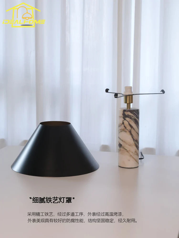 Afralia™ Marble Table Lamp LED E27 Minimalist Desk Light Bedroom Study Studio