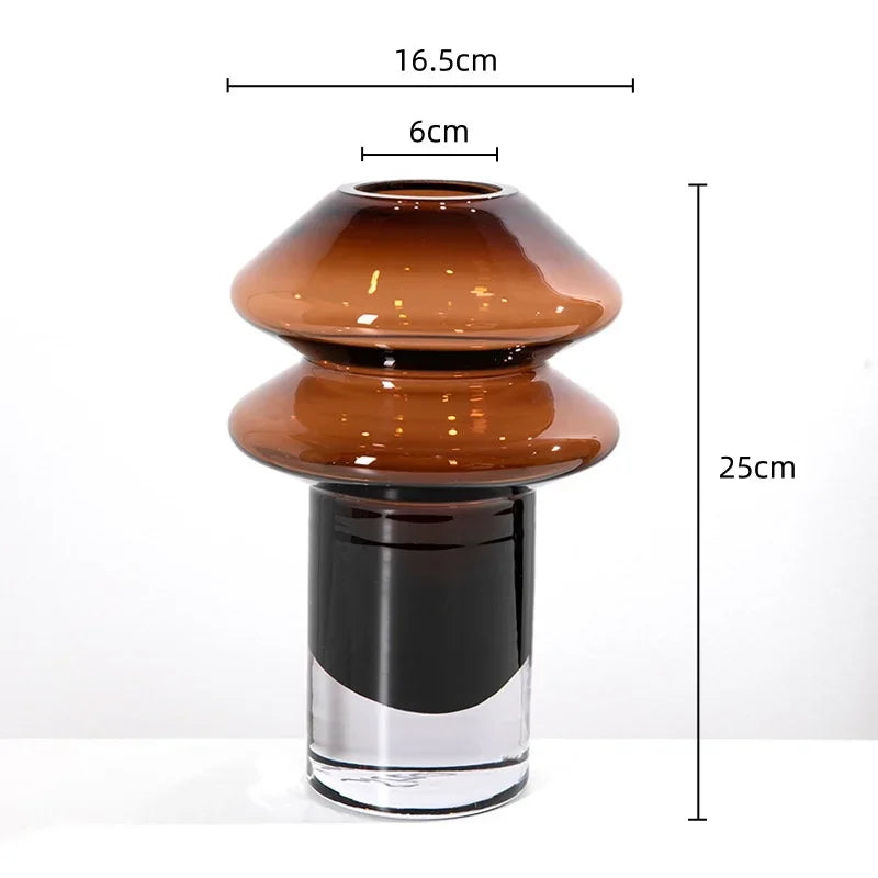 Afralia™ Mushroom Shape Glass Vase for Home Decor and Floral Arrangements