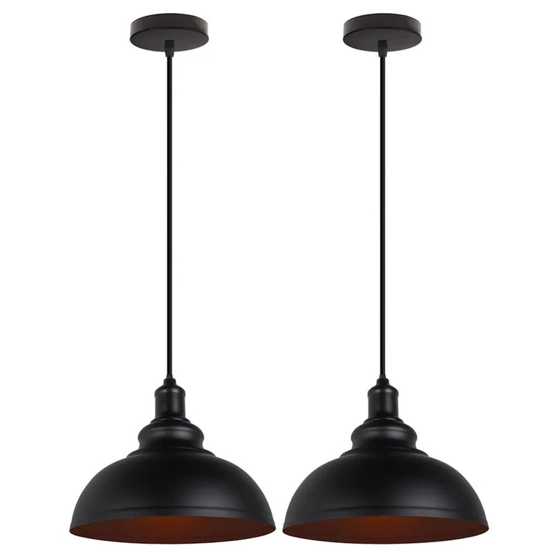 Afralia™ Industrial Loft Iron Pendant Lights for Dining Room, Cafe, Kitchen - Set of 2