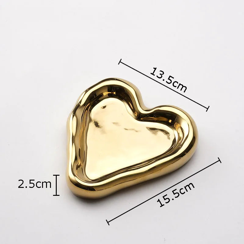 Afralia™ Heart-Shaped Jewelry Stand Tray: Earrings & Necklace Display Plate