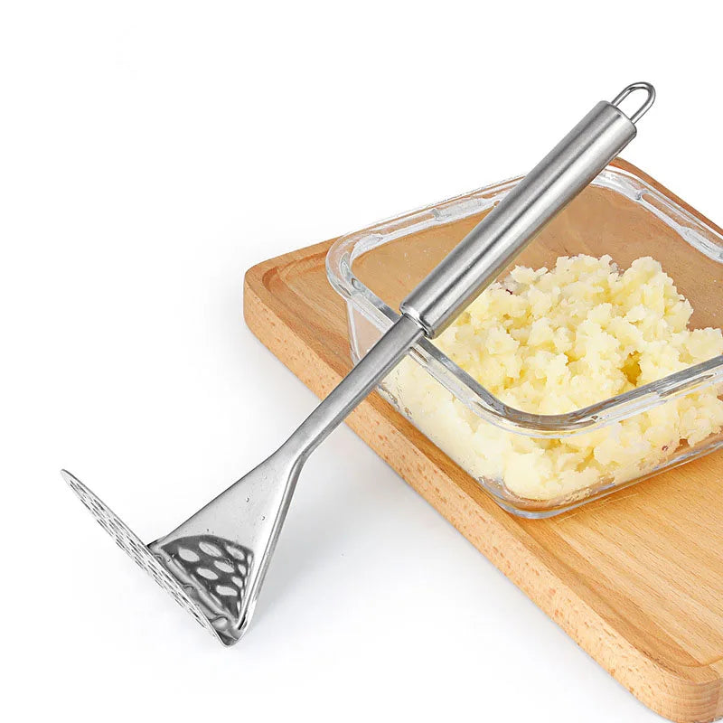 Afralia™ Stainless Steel Potato Masher Press Fruit Cutter Kitchen Cooking Tool