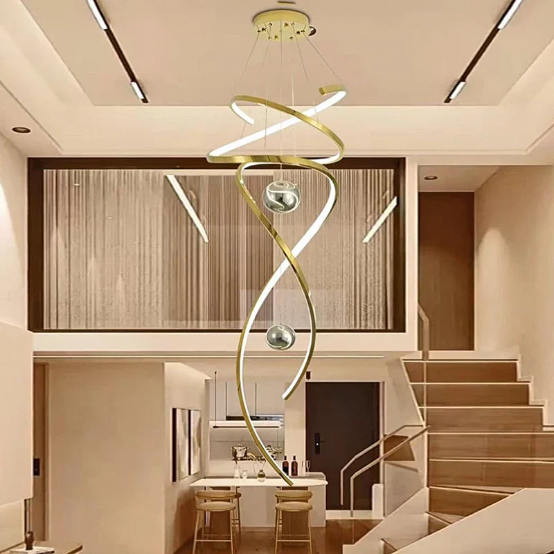 Afralia™ Staircase Chandeliers LED Pendant Light for Living Room Indoor Lighting