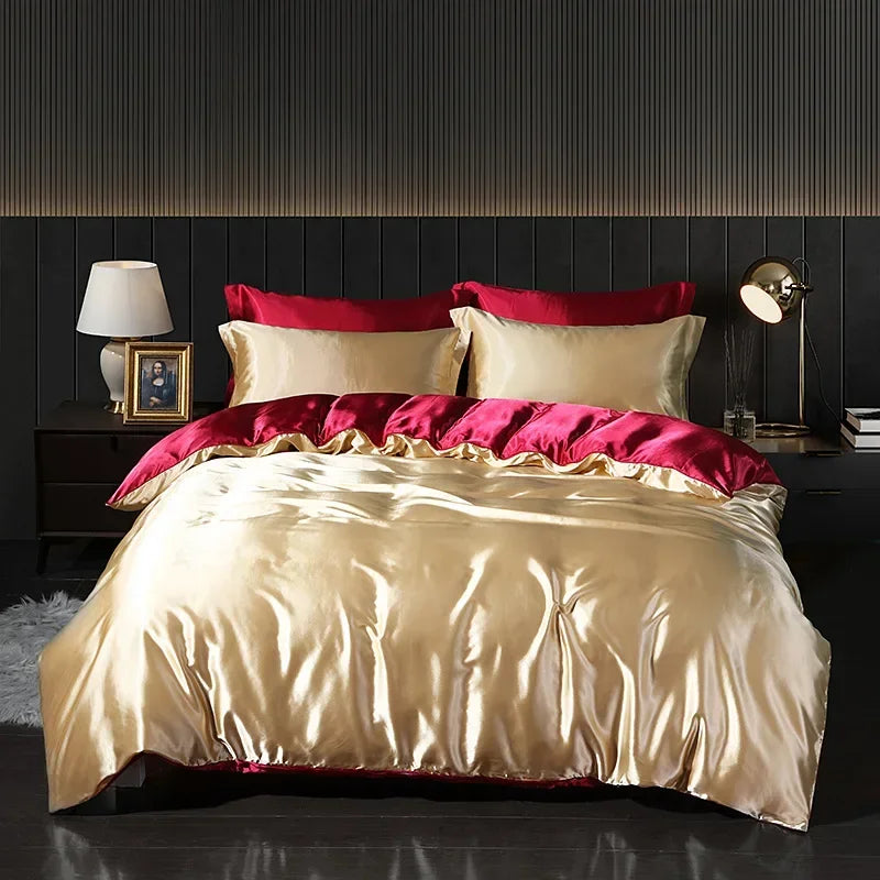 Afralia™ Silk Bedding Sets: Nordic Style, Premium Mulberry Silk Quilt Cover Set, Skin-Friendly & Cool for Summer.