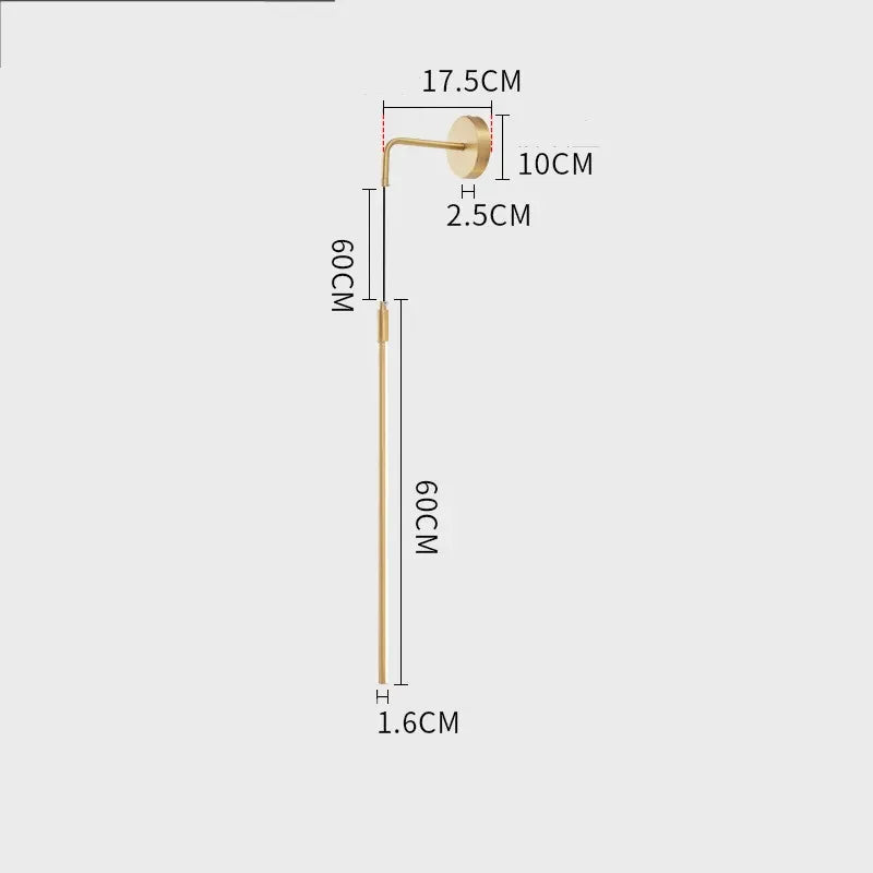 Afralia™ Copper Wall Lamp: Modern Minimalist Bedroom Stairway Light