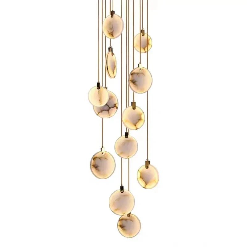 Afralia™ LED Marble Ceiling Pendant Lamp, Modern Interior Lighting for Living Room