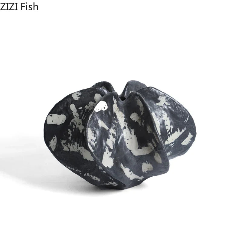 Afralia™ Black Starfruit Coral Vase Resin Desk Decor Modern Floral Room Aesthetic