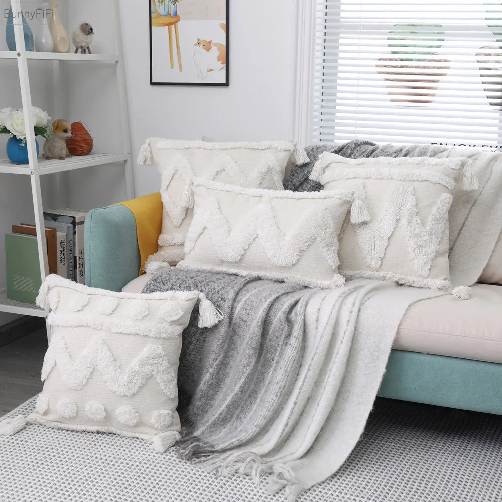 Afralia™ Chenille Woven Boho Cushion Cover for Bed Sofa Home Decor