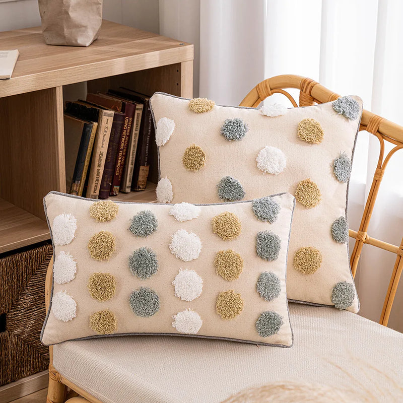 Afralia™ Nordic Geometric Tufted Tassel Cushion Cover for Living Room Sofa, 30x50/45x45cm