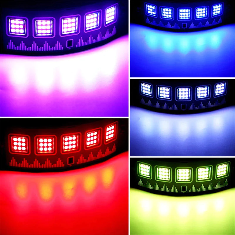 Afralia™ LED RGB Disco Strobe Light | Sound Activated Party Club Stage Lighting