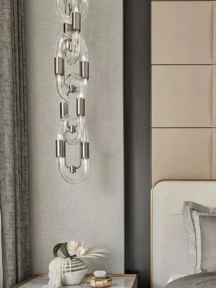 Afralia™ Crystal Gold Chain Chandelier Ceiling Lamp for Home Décor