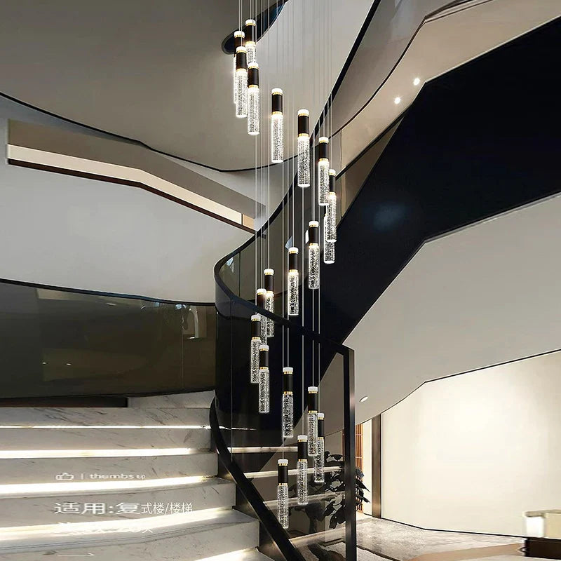 Afralia™ Modern LED Pendant Chandelier for Living Room Staircase Indoor Lighting