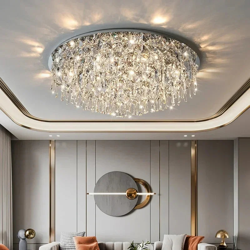 Afralia™ Crystal Ceiling Lamp: Luxury Modern LED Ceiling Light for Home Indoor Lighting