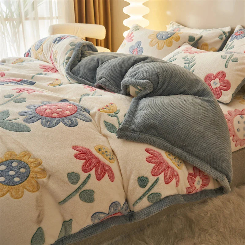 Afralia™ Dual-Layer Winter Velvet Duvet Cover - Soft & Warm Double-Sided Quilt Blanket