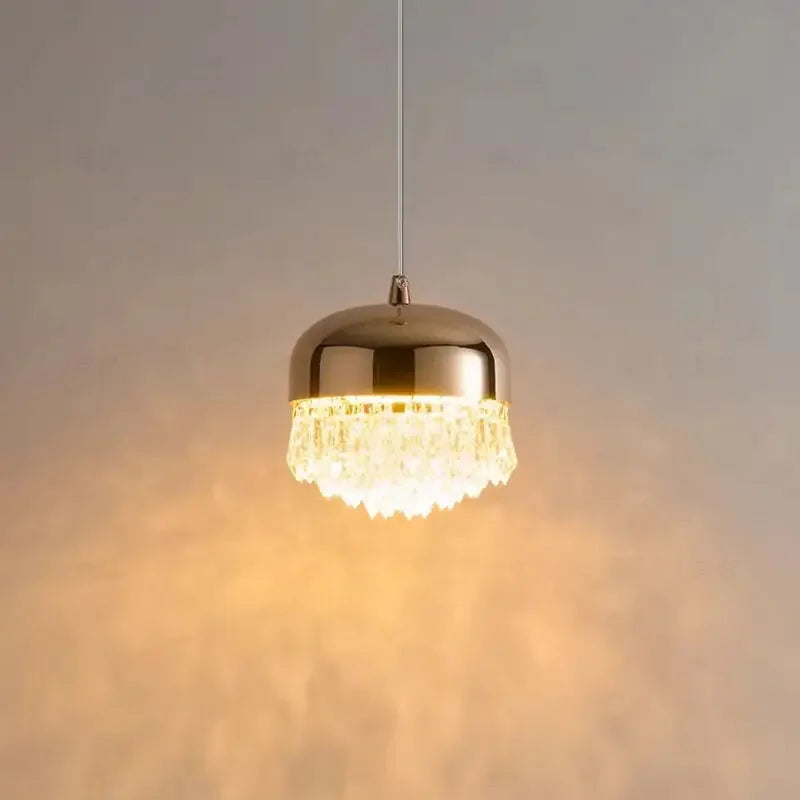 Afralia™ Crystal Tassel Chandelier for Bedroom Dining Room Bedside Glass Pendant Light