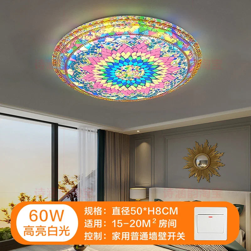 Afralia™ Bohemian Romantic Art Decor Ceiling Lamp 50cm for Living Room and Bedroom