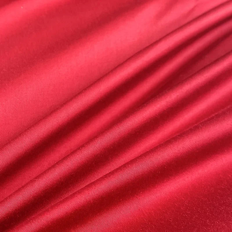 Afralia™ Red Wedding Cotton Bedding Set: King & Queen Sheet Pillowcase Duvet Cover