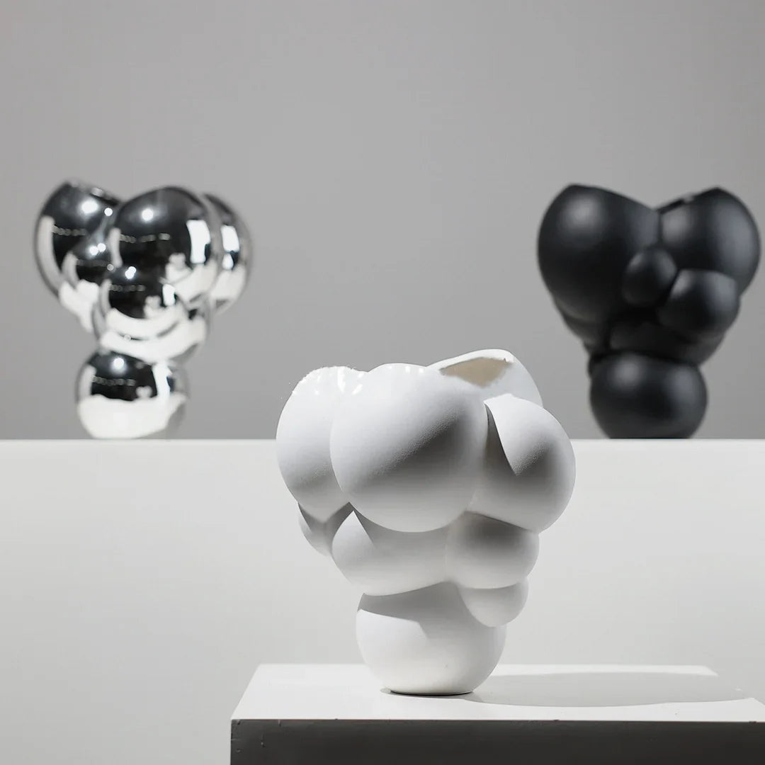 Afralia™ Resin Abstract Flowerpot Vase Geometric Sphere Home Decoration