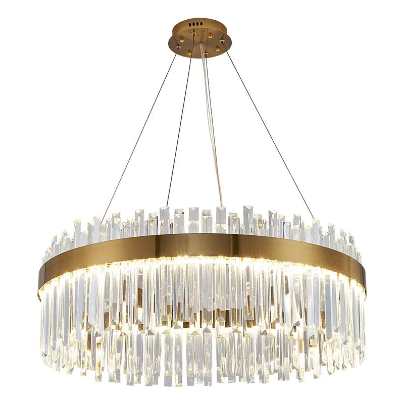 Afralia™ Crystal LED Chandelier: Elegant Gold Lighting for Dining Room