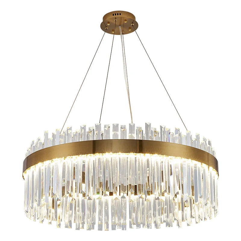 Afralia™ Crystal LED Chandelier: Elegant Gold Lighting for Dining Room