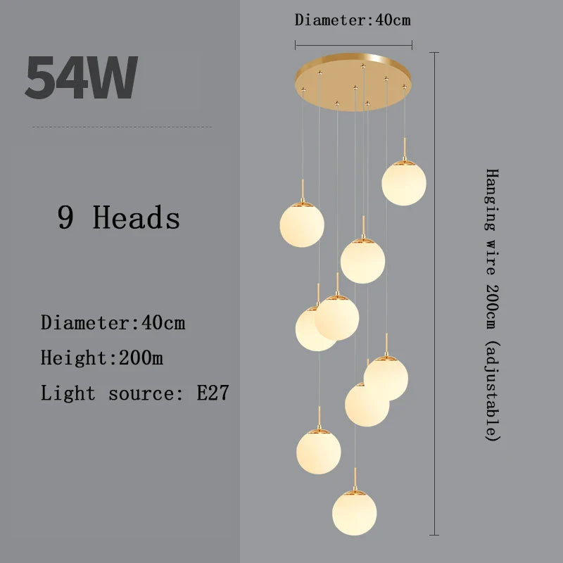 Afralia™ Nordic LED Glass Chandelier for Modern Living Spaces