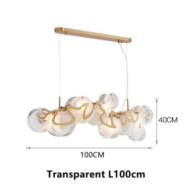 Afralia™ Round Glass Pendant Chandelier: High-End Wrought Iron LED Lighting for Dining Room & Kitchen